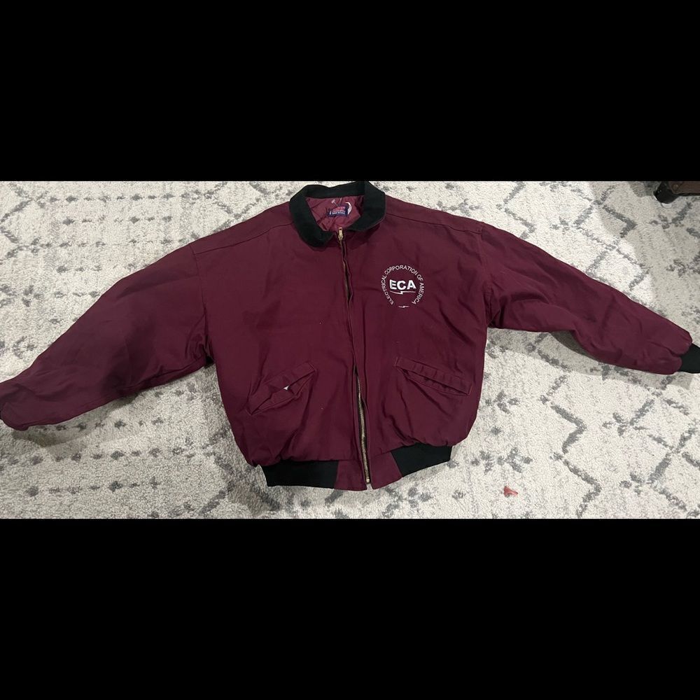 ASW Electric Corporation of America Mens Size L Red Black Quilt Lined zipper